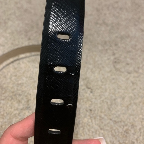 Thick black square Faux Leather Belt for Dress or Slacks Pants size large - Picture 5 of 8